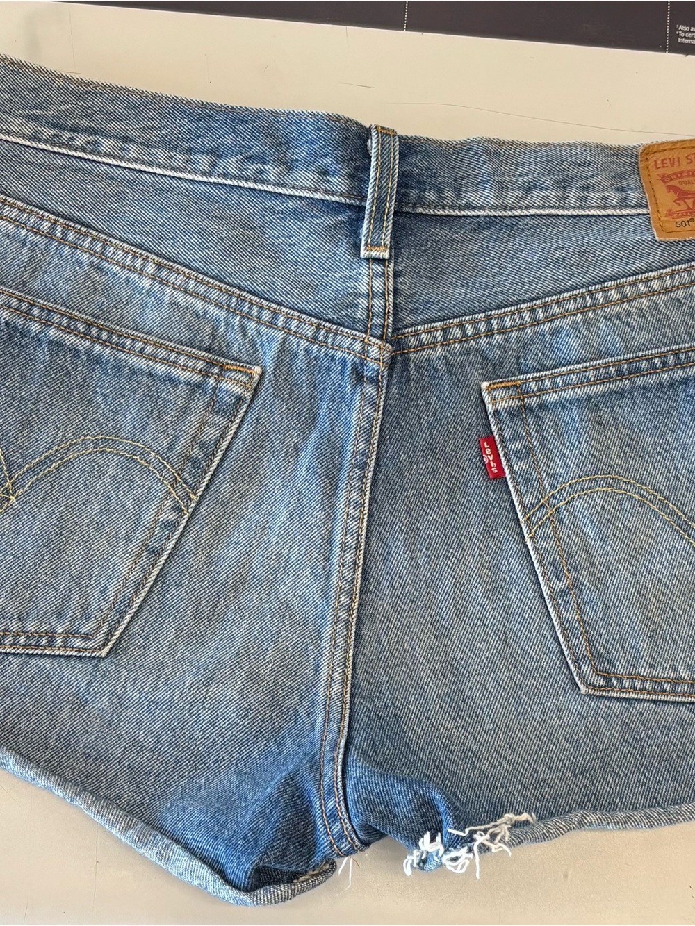 Levi's Blue Denim Jean Shorts - Picture 3 of 3